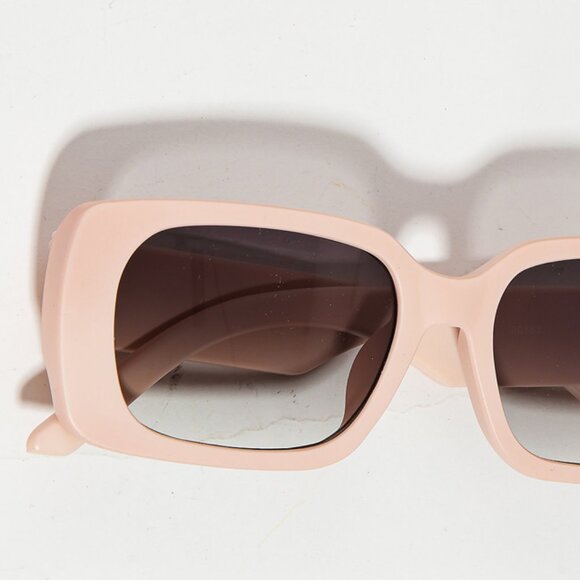 Ruby Blush Pink Rectangle Acetate Sunglasses - Picture 3 of 4
